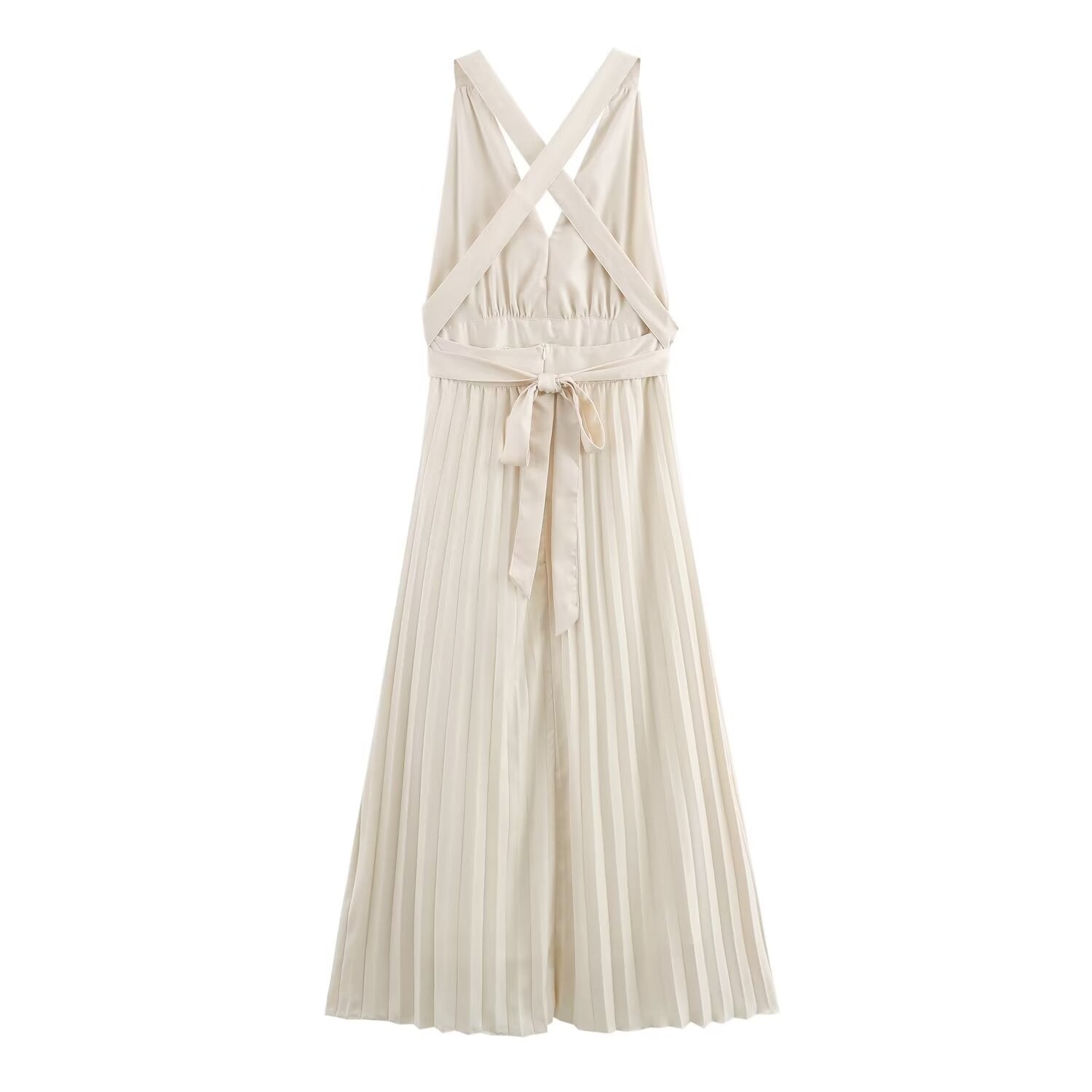 Summer Dress Sexy Back Hollow Out Cutout Cross Strap Design Dress Wennie