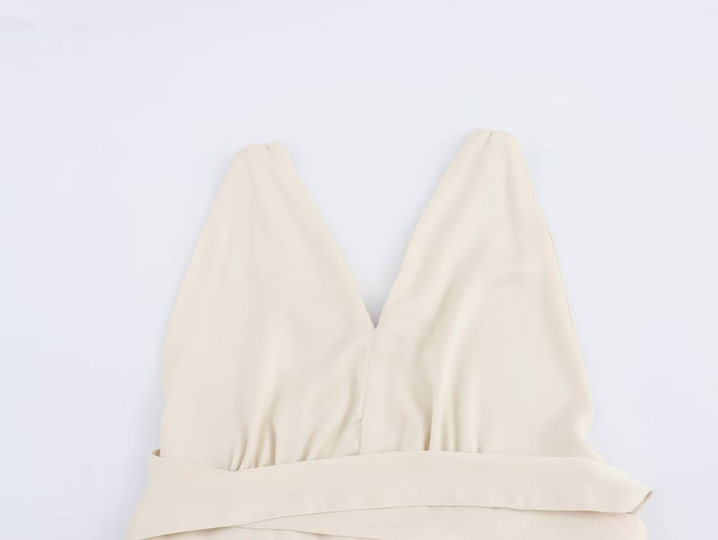 Summer Dress Sexy Back Hollow Out Cutout Cross Strap Design Dress Wennie