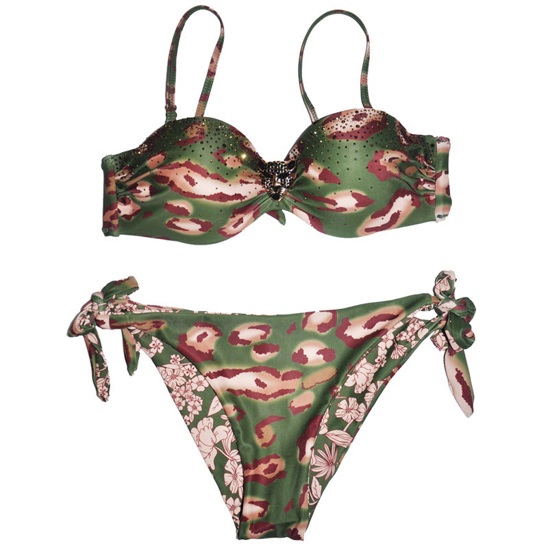 Traje de baño de reunión Bikini sexy Traje de baño Bikini sexy inteligente Estampado animal