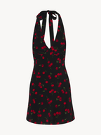 Sexy Bare Back Deep V Plunge Halter Summer Seaside Vacation Dress PullWind