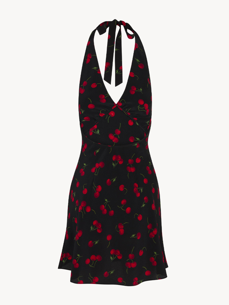 Sexy Bare Back Deep V Plunge Halter Summer Seaside Vacation Dress PullWind