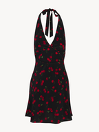 Sexy Bare Back Deep V Plunge Halter Summer Seaside Vacation Dress PullWind