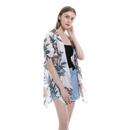 Blusa de bikini con estampado floral para primavera y verano que combina con todo y que protege del sol