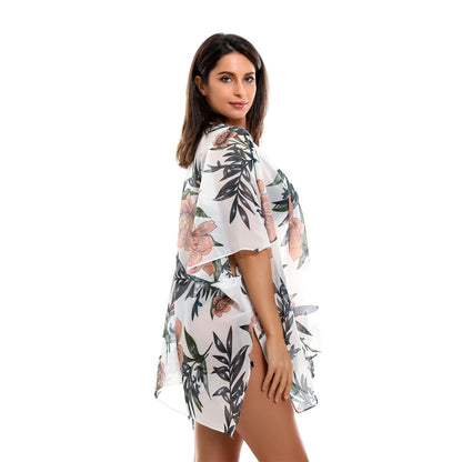 Blusa de bikini con estampado floral para primavera y verano que combina con todo y que protege del sol