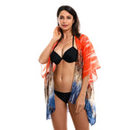 Cardigan en mousseline de soie à motif dégradé printemps-été, protection solaire