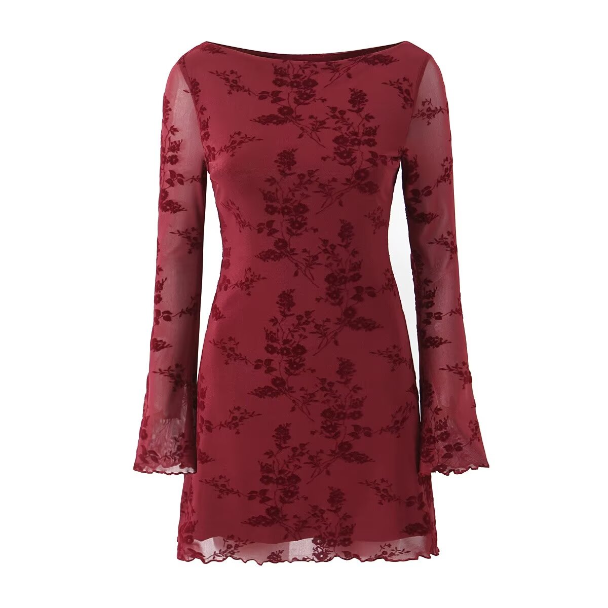 Top de manga larga elástico de malla sexy de verano para mujer