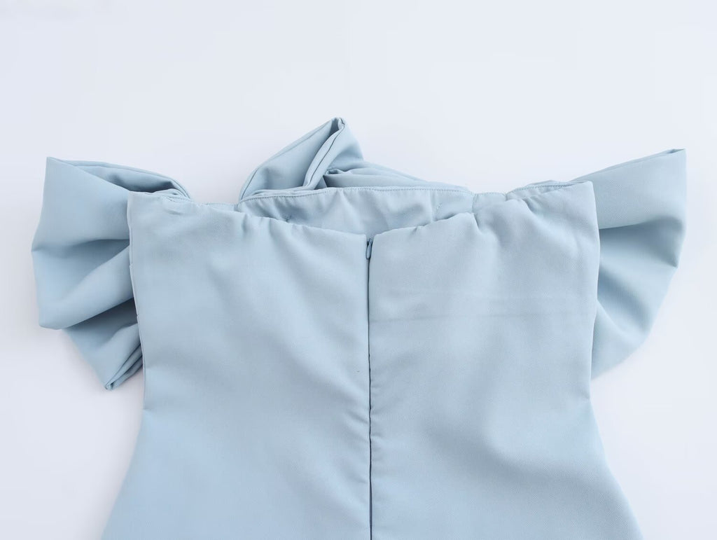 Fall Women Clothing Graceful Fashionable Bowknot Decoration Tube Top Dress SenDa