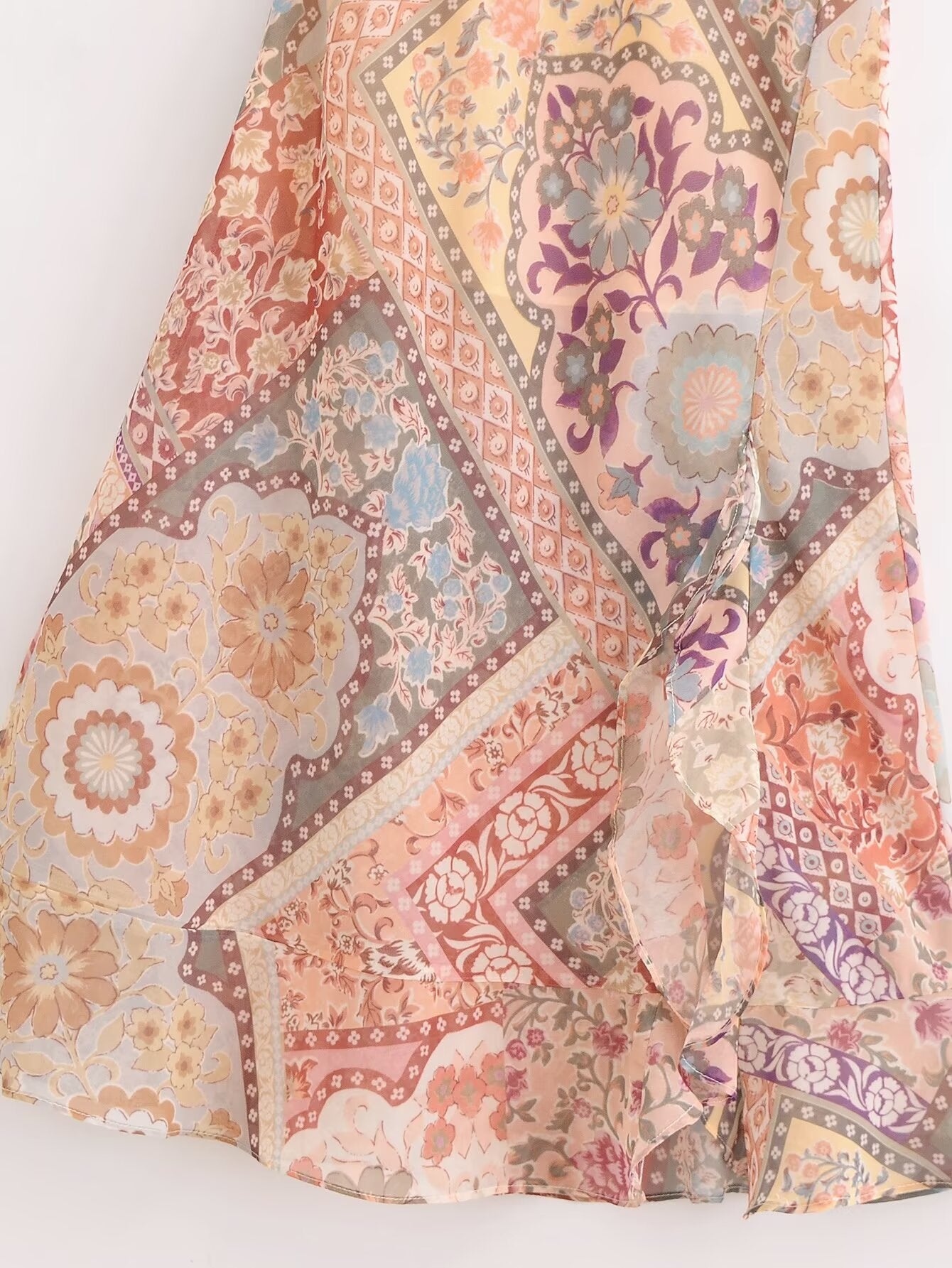 Women Backless Printing Color Contrast Loose Sling Dress YiPin