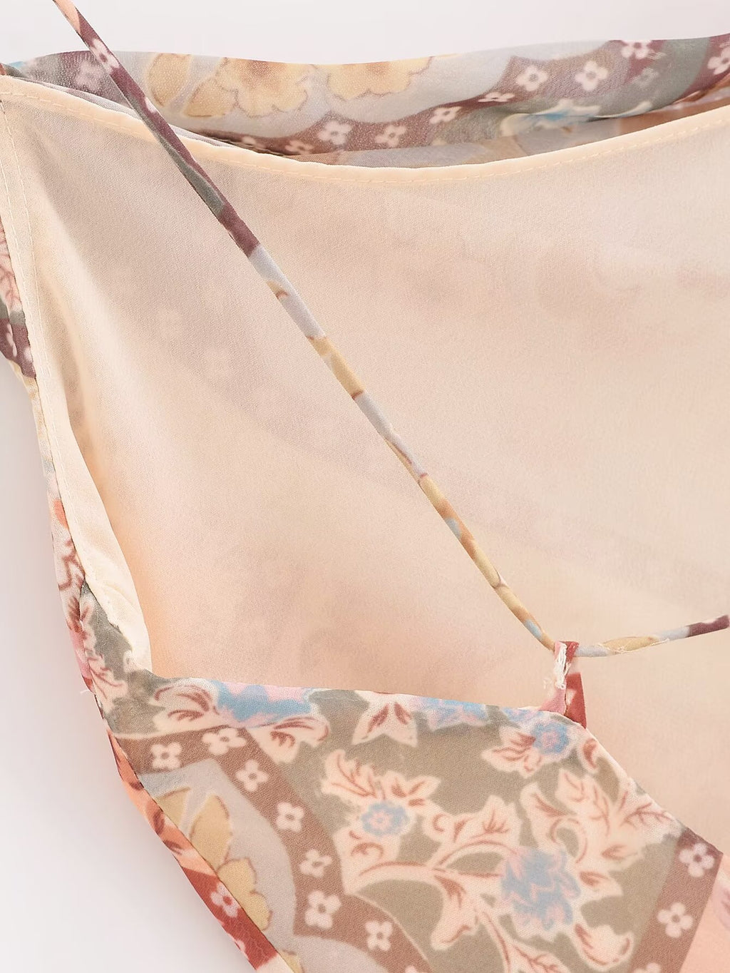 Women Backless Printing Color Contrast Loose Sling Dress YiPin