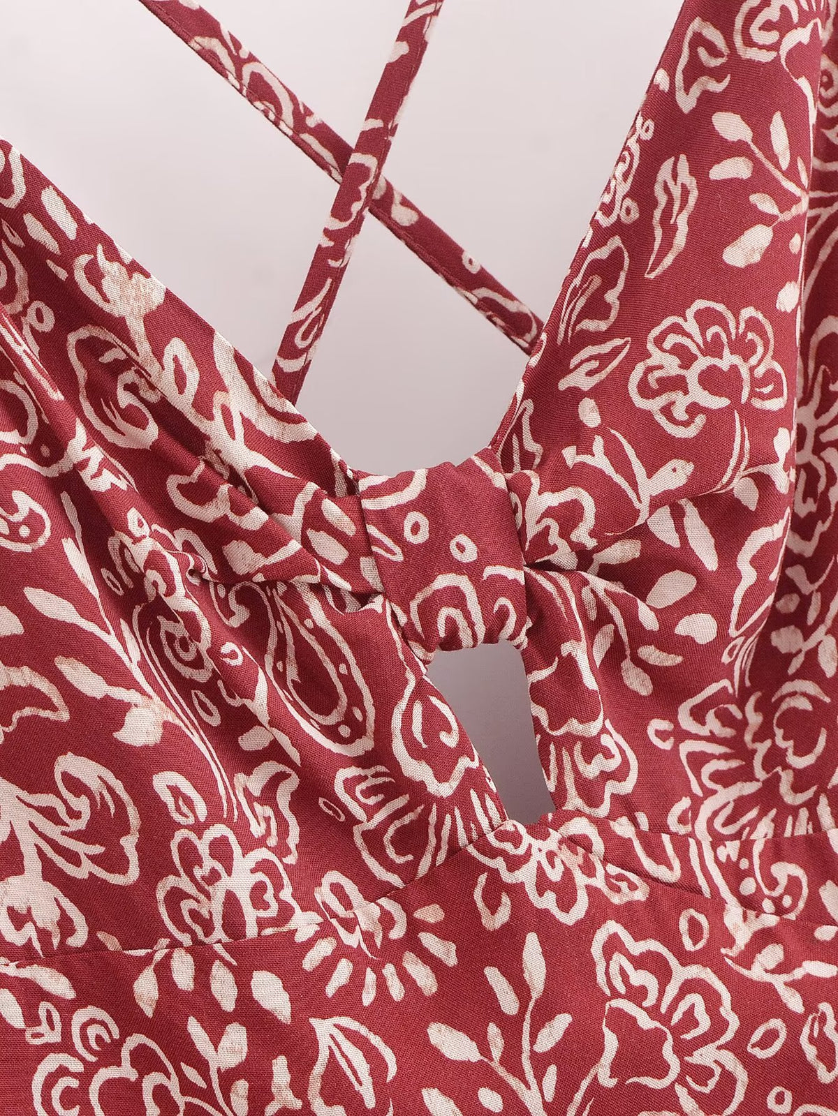 Women Clothing Stylish Opening Design Printing Midi Sling Dress YiPin