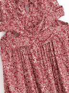 Women Clothing Stylish Opening Design Printing Midi Sling Dress YiPin
