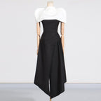 Elegant Vietnam Special Interest Design Detachable Pullover Patchwork Cami Dress Women Summer Slit Dress Women Sailfish