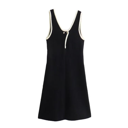 Fall Women Clothing Hemming Hepburn Thickened Knitting Vest Dress Starivy