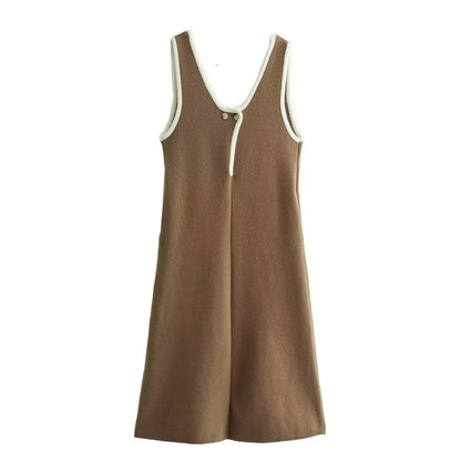 Fall Women Clothing Hemming Hepburn Thickened Knitting Vest Dress Starivy