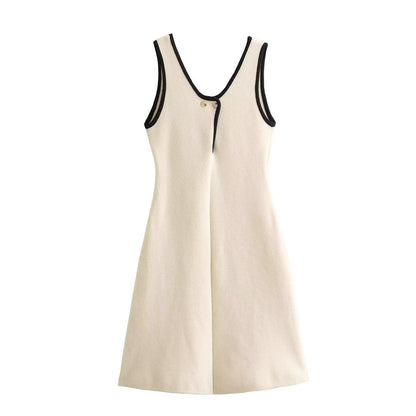 Fall Women Clothing Hemming Hepburn Thickened Knitting Vest Dress Starivy
