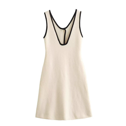 Fall Women Clothing Hemming Hepburn Thickened Knitting Vest Dress Starivy