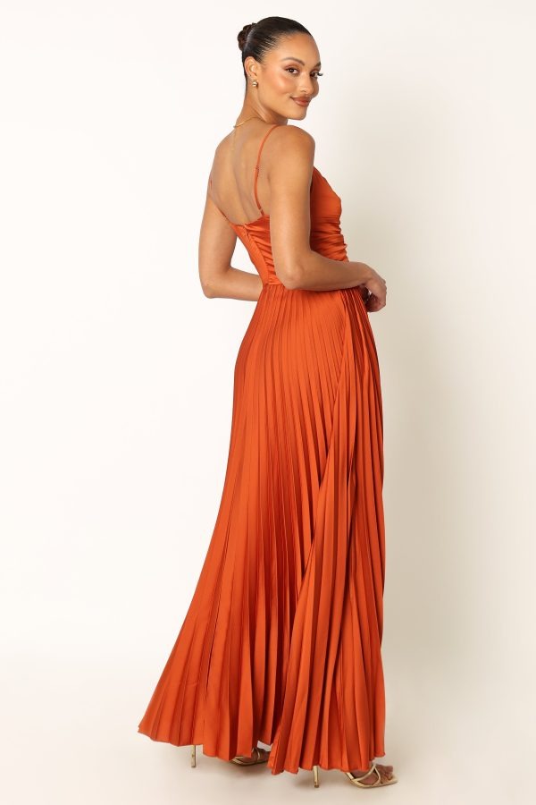 Summer V neck Elegant Graceful Sling Backless Long Pleated Dress RayWin