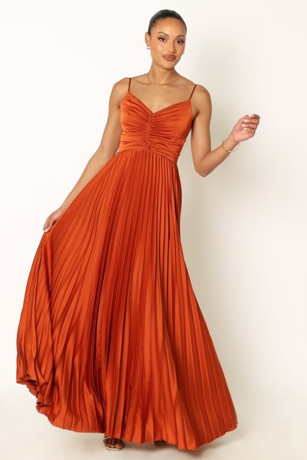 Summer V neck Elegant Graceful Sling Backless Long Pleated Dress RayWin