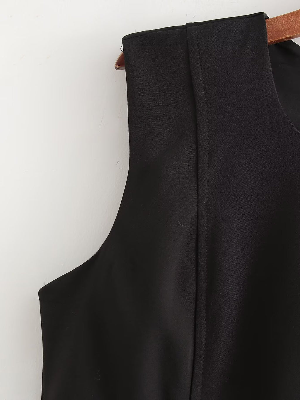 Autumn Winter Pleated Decorative Sleeveless Round Neck Midi Dress Women Intellectual Black Waist Tight Professional Dress FRIDAY