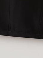 Autumn Winter Pleated Decorative Sleeveless Round Neck Midi Dress Women Intellectual Black Waist Tight Professional Dress FRIDAY