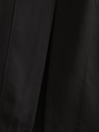 Autumn Winter Pleated Decorative Sleeveless Round Neck Midi Dress Women Intellectual Black Waist Tight Professional Dress FRIDAY
