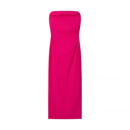 Fall Women Clothing Backless Sexy Slim Tube Top Dress