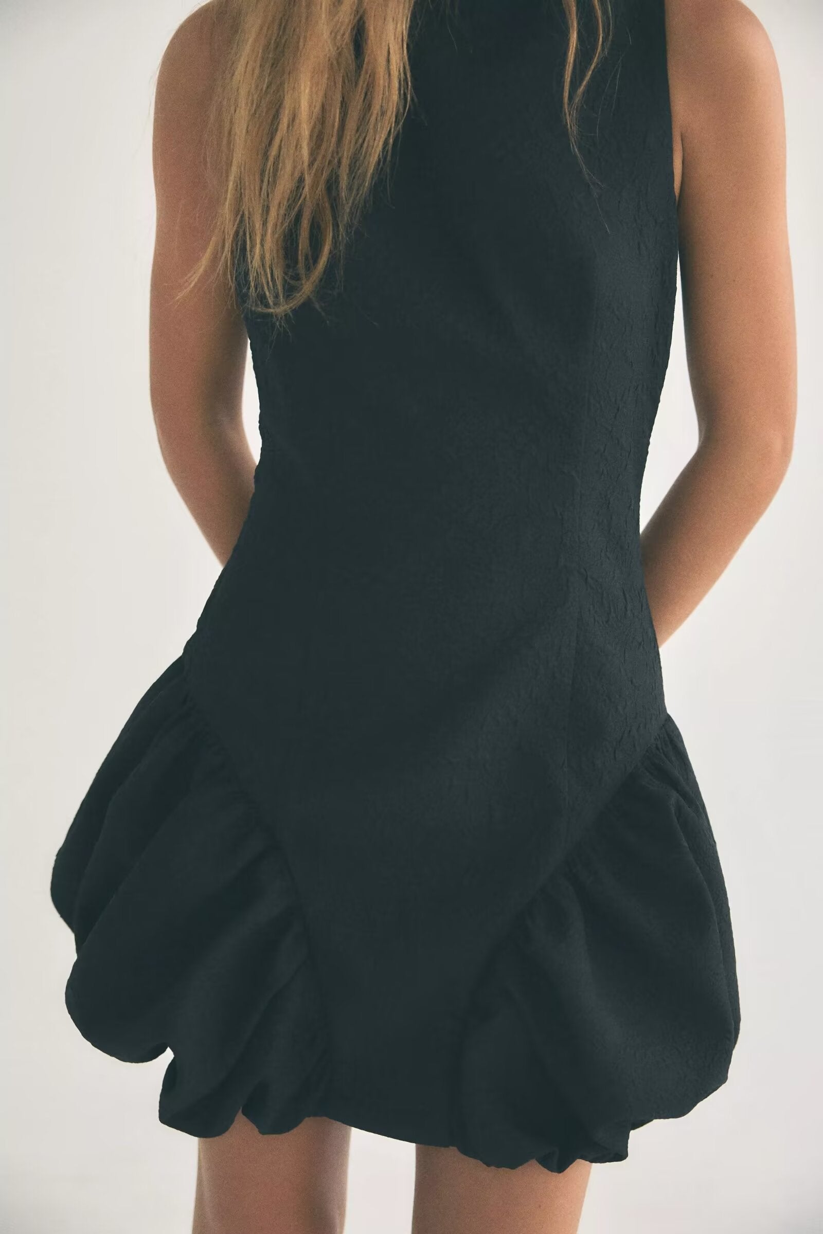 Women French Waist Display Wide Swing Short Sleeveless Dress Puffy dress FRIDAY