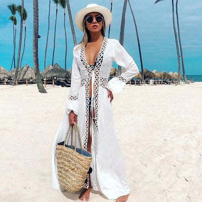 Cárdigan de encaje, ropa de protección solar, chaqueta de playa, traje de baño, blusa para cubrir bikini