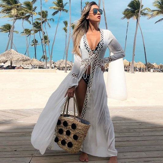 Cárdigan de encaje, ropa de protección solar, chaqueta de playa, traje de baño, blusa para cubrir bikini
