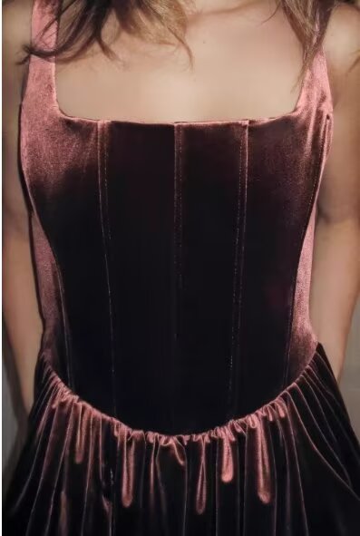 Women Clothing Autumn Velvet Corset Dress Shell
