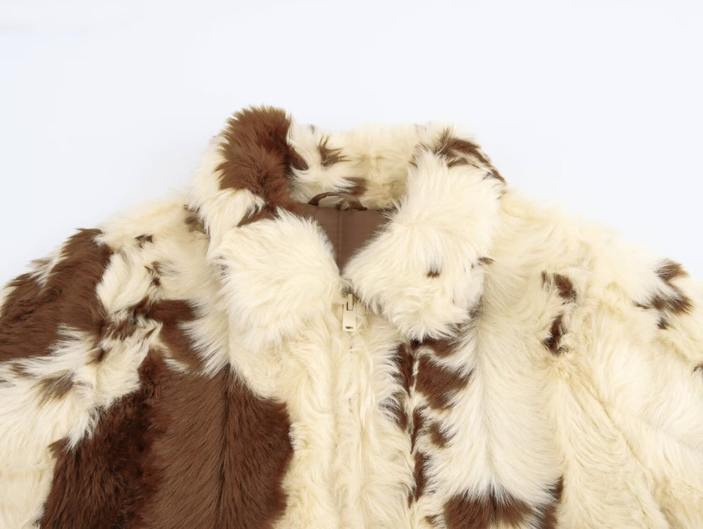 Autumn Artificial Fur Effect Short Chic Jacket Coat SenDa