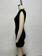 Women Clothing round Neck Solid Color Sequ Decorative Velvet Dress FRIDAY