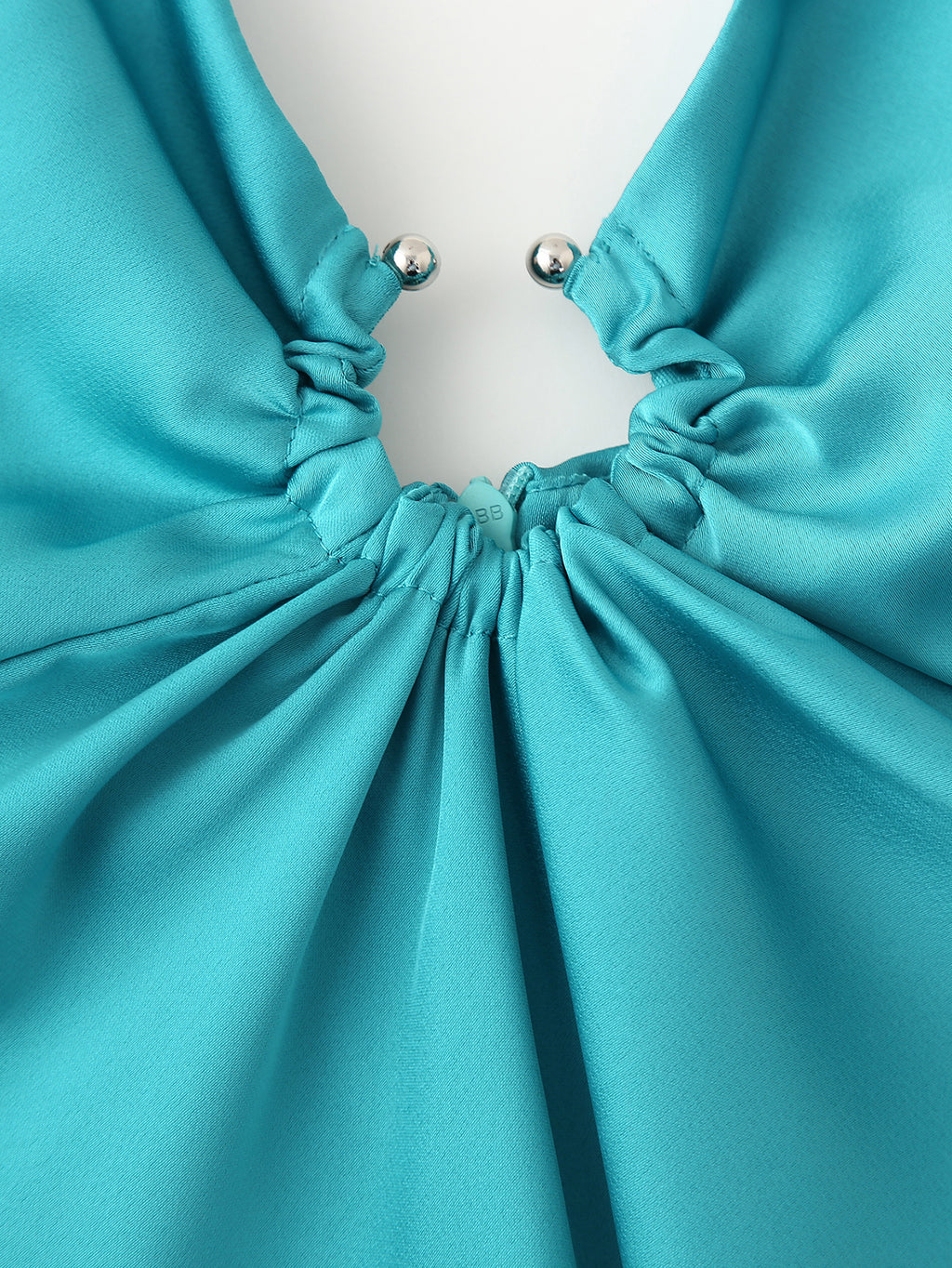 Women Clothing Long Hollow Out Cutout Decorative Satin Sling Dress CHEN