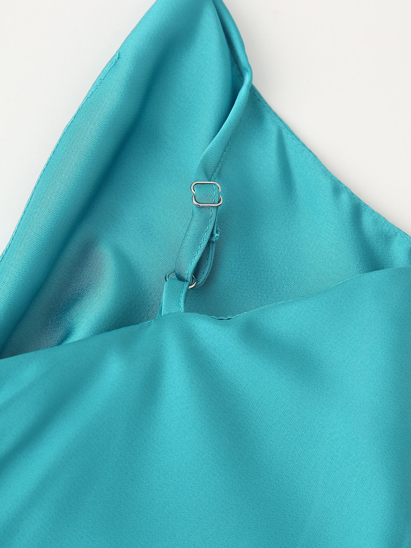 Women Clothing Long Hollow Out Cutout Decorative Satin Sling Dress CHEN