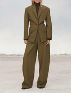 Fall Women Clothing Blazer Casual Trousers Two Piece Sets SenDa