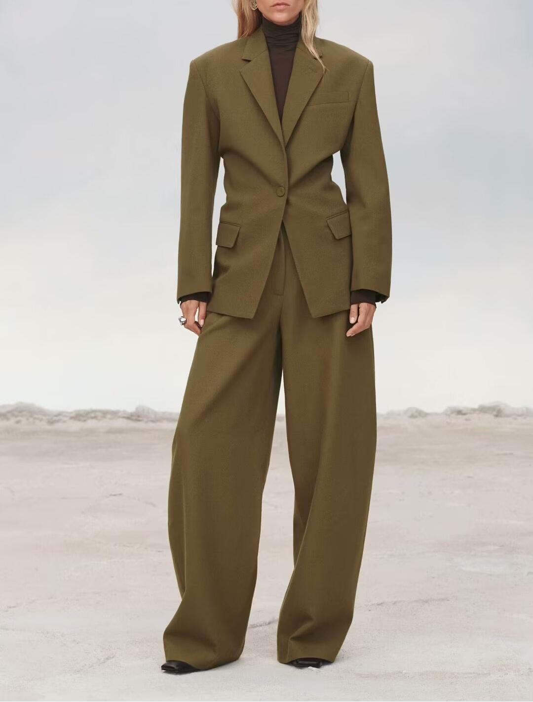 Fall Women Clothing Blazer Casual Trousers Two Piece Sets SenDa