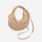 Hand Woven Faux Leather Portable Crescent Women Bag Knotted Noodles Bag Hand Carrying Cloud Underarm Bag SparkLuxe