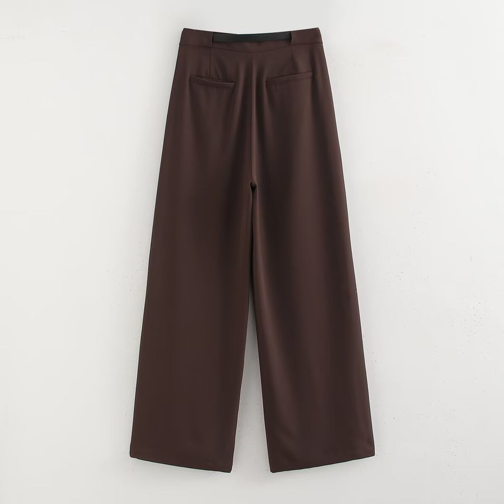 Fall Sets Women Clothing Side Slit Vest Wide Leg Pants FRIDAY