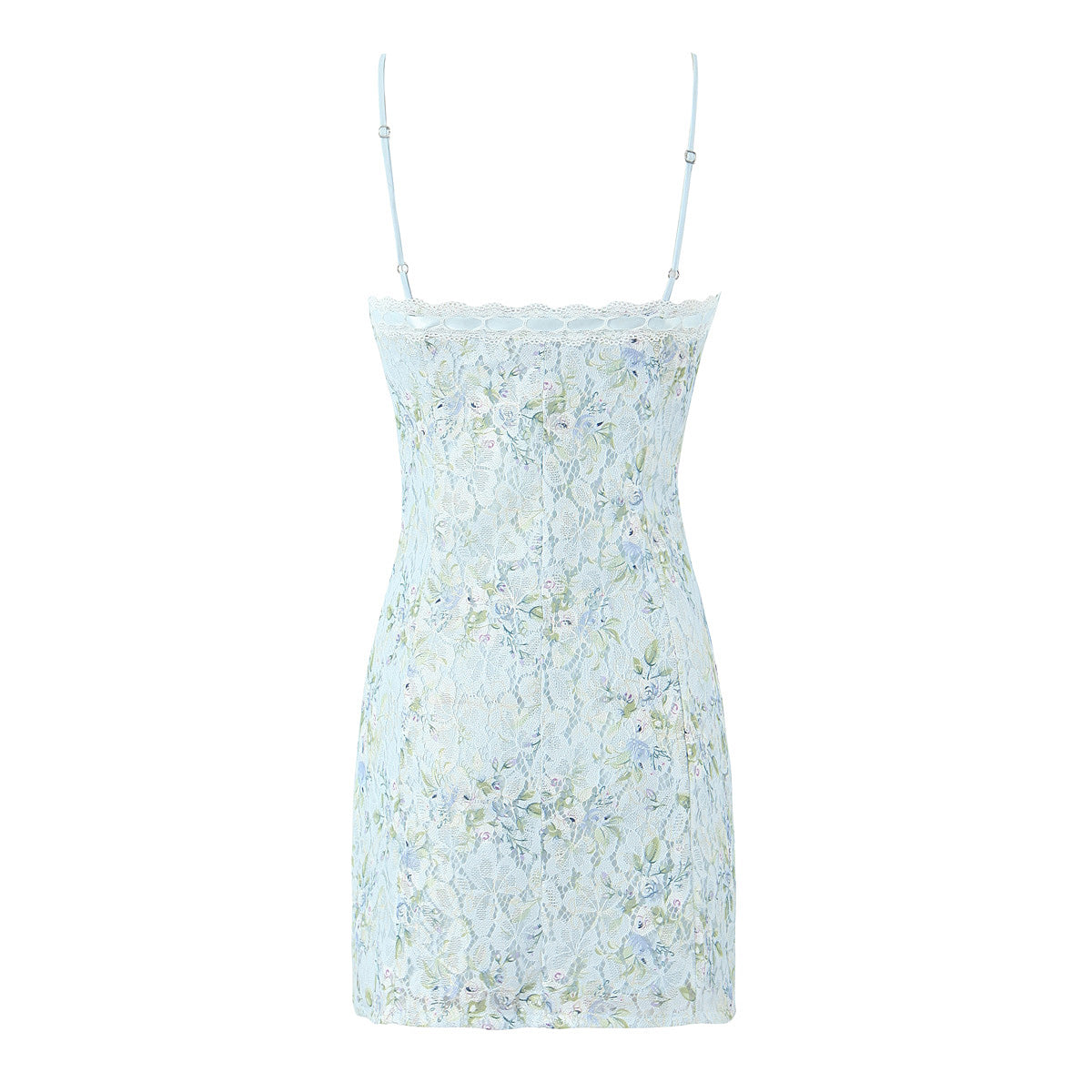 Sweet Printed Chic Lace Splicing Sling Mini French Sexy Slim Fit Short Hip Dresses
