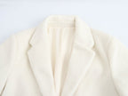 Autumn Fashionable Casual Soft Artificial Fur Effect Straight Cut Blazer SenDa