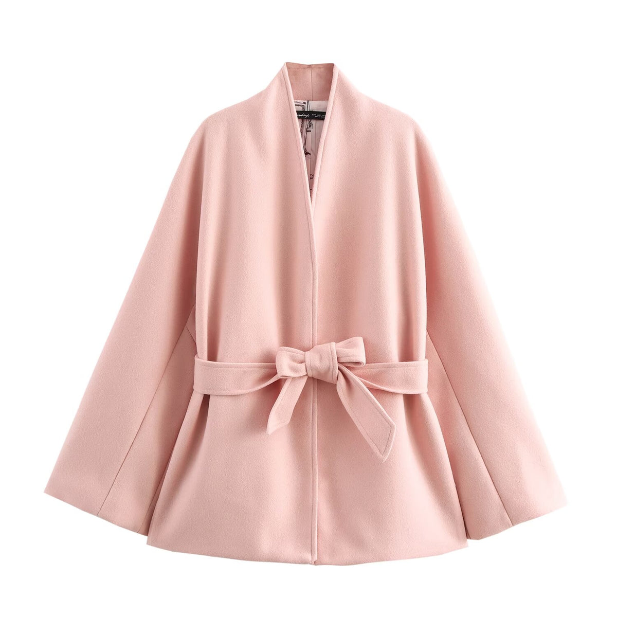 Women Clothing Belt without Buckle Waist Wool Plush Long Sleeved Overcoat SenDa