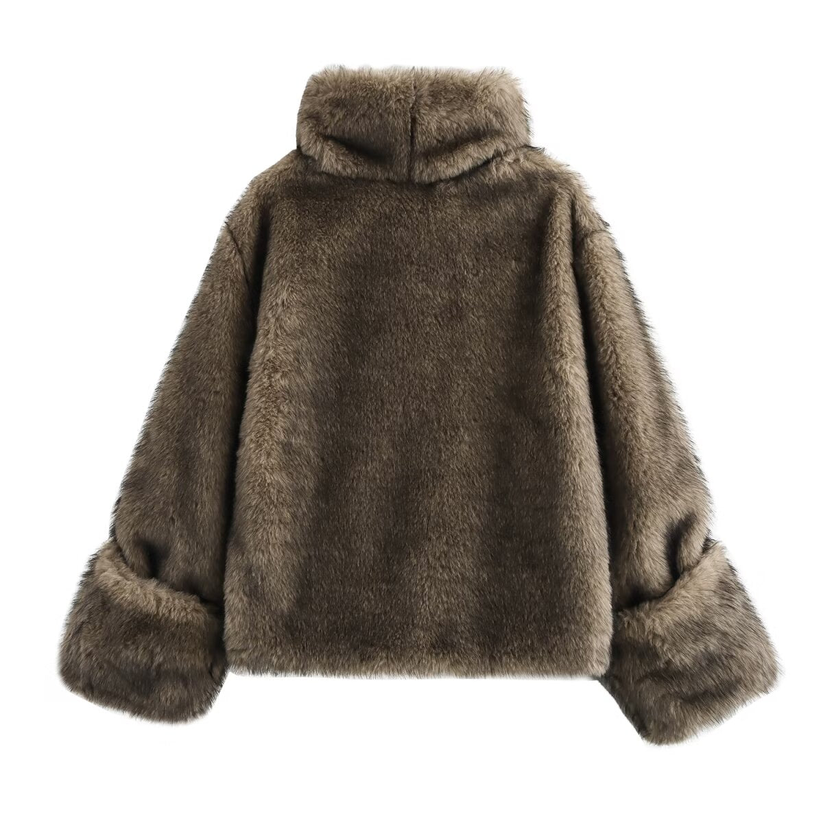 Artificial Fur Sweater Coat for Women Autumn Winter Sexy Furry Thermal Head Cover Top SenDa