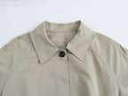 Women Simple Mid Length Waistband Coat Coat Trench Coat SenDa