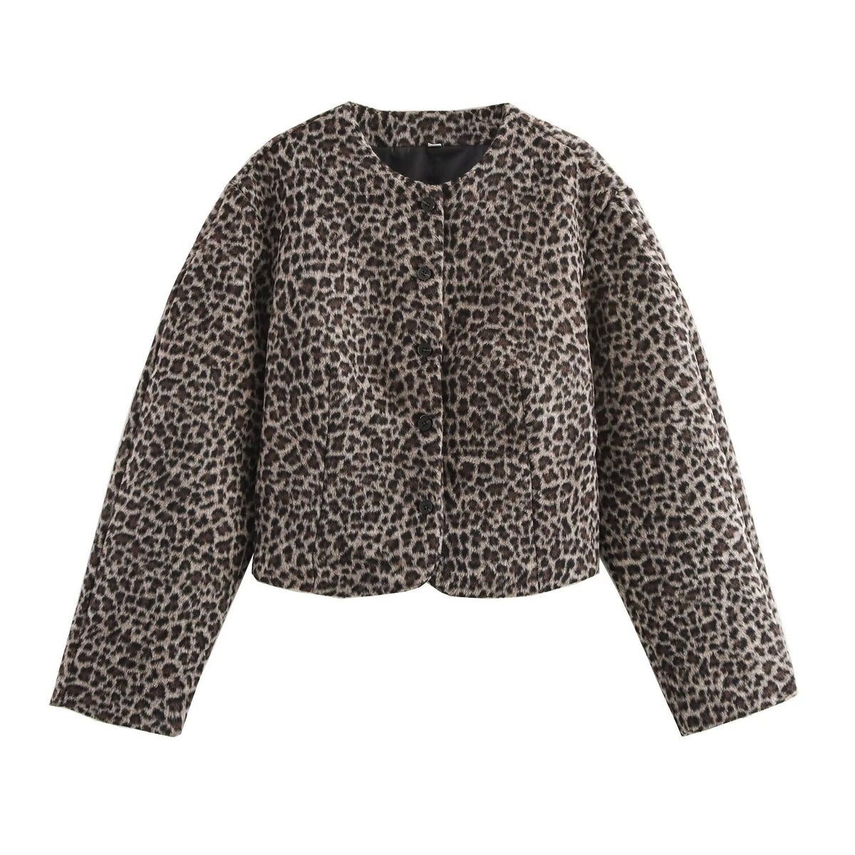 Women Clothing Sexy Leopard Print Long Sleeve Woolen Coat Skirt Sets SenDa