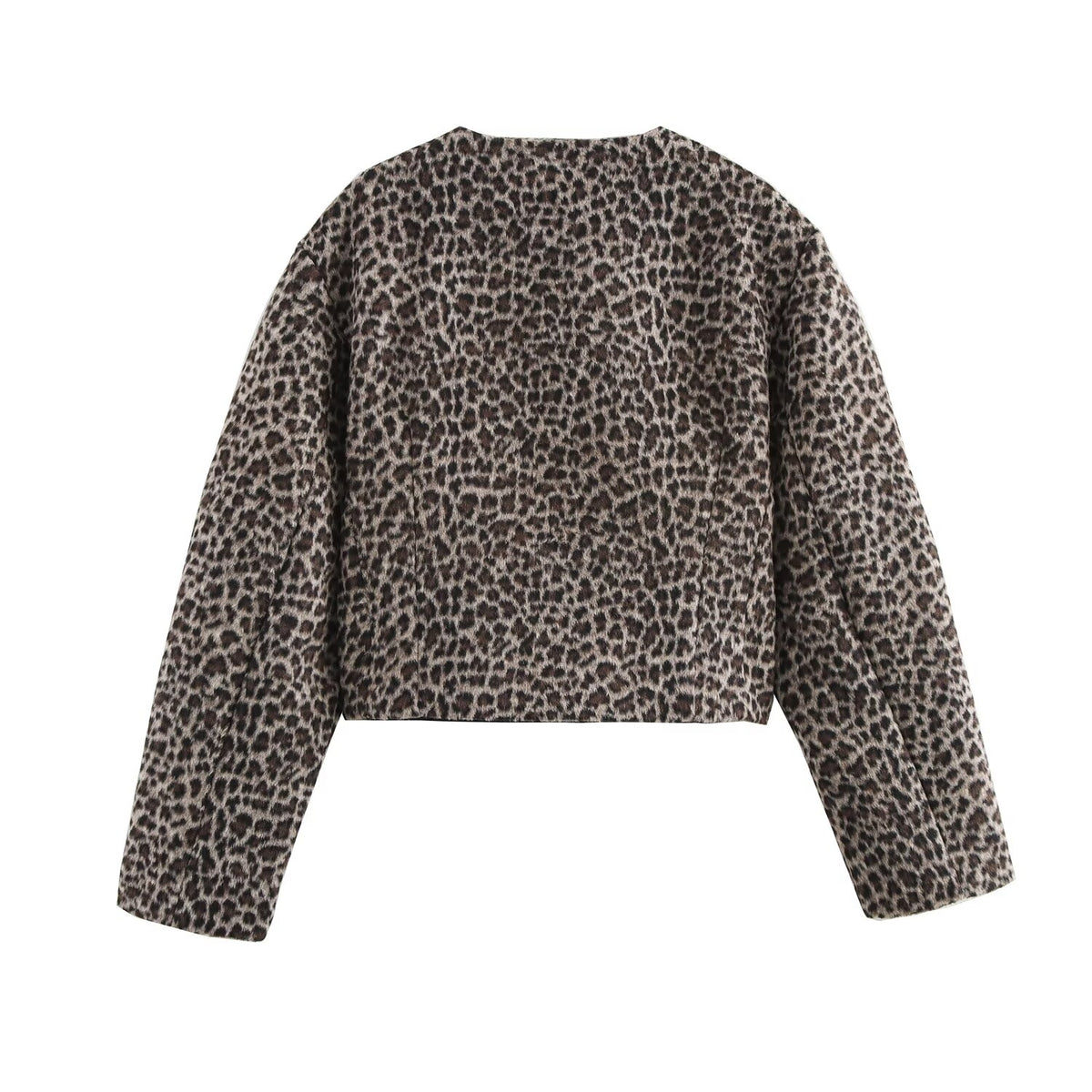 Women Clothing Sexy Leopard Print Long Sleeve Woolen Coat Skirt Sets SenDa