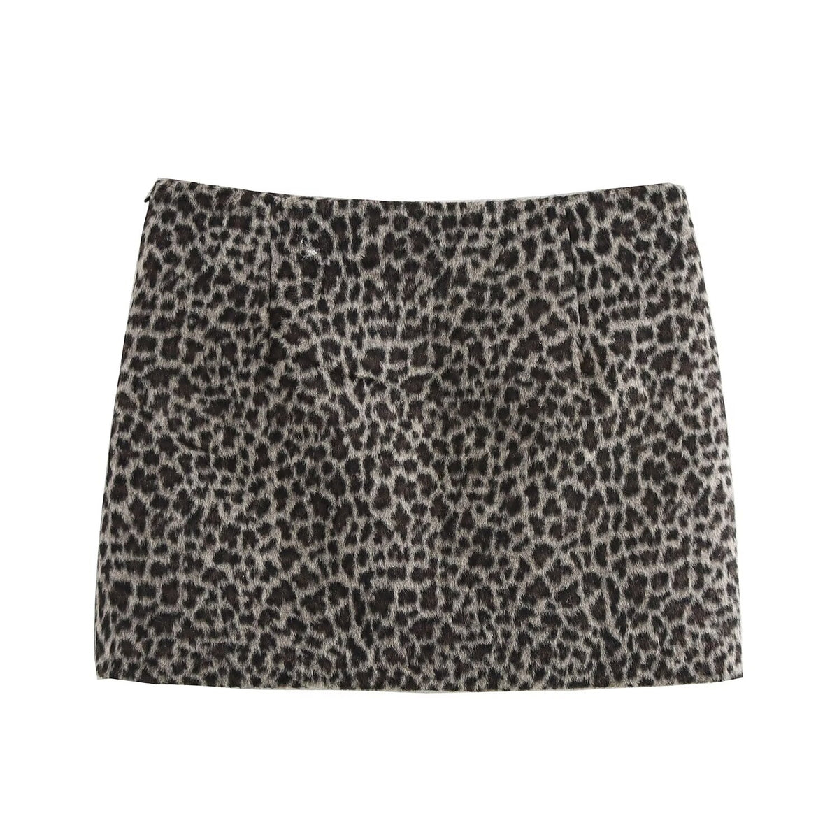 Women Clothing Sexy Leopard Print Long Sleeve Woolen Coat Skirt Sets SenDa