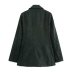 Women Clothing Winter Workplace Office Double Breasted Blazer Pants Sets SenDa