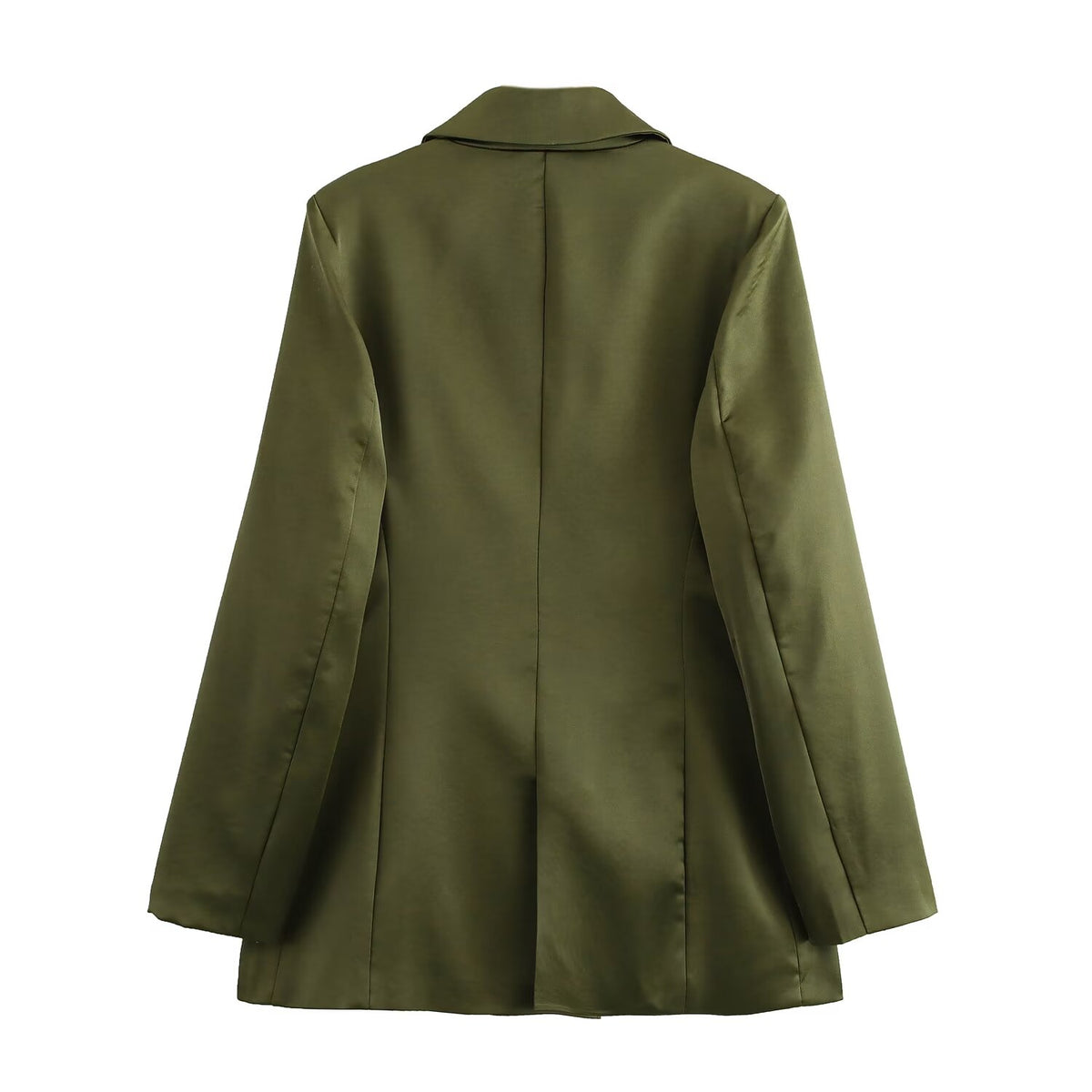 Women Double Breasted Silk Satin Texture Blazer Two Piece Pant Sets SenDa