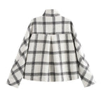 Collared Plaid Jacket Coat Daily Office Autumn Winter All Matching Simple Top SenDa