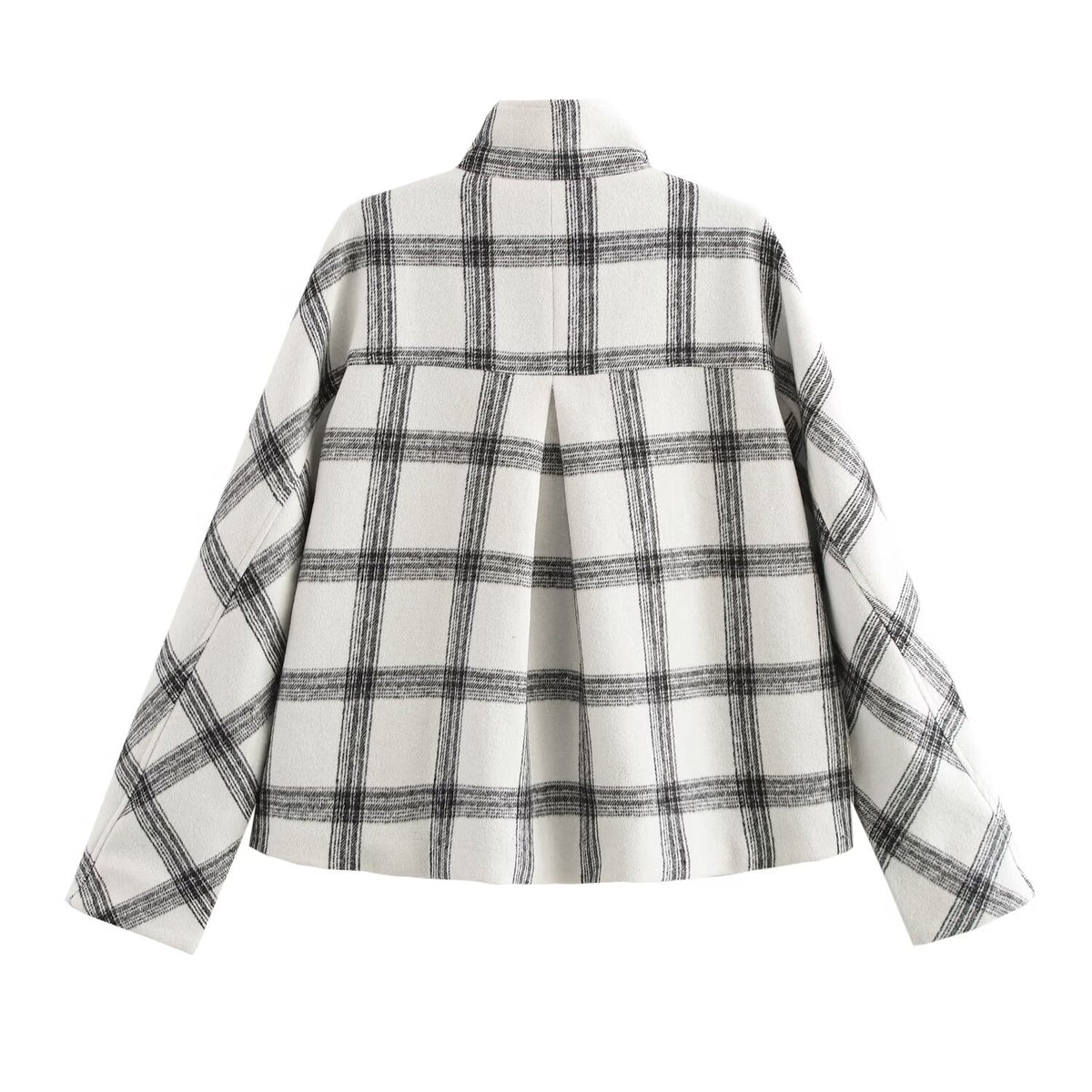 Collared Plaid Jacket Coat Daily Office Autumn Winter All Matching Simple Top SenDa